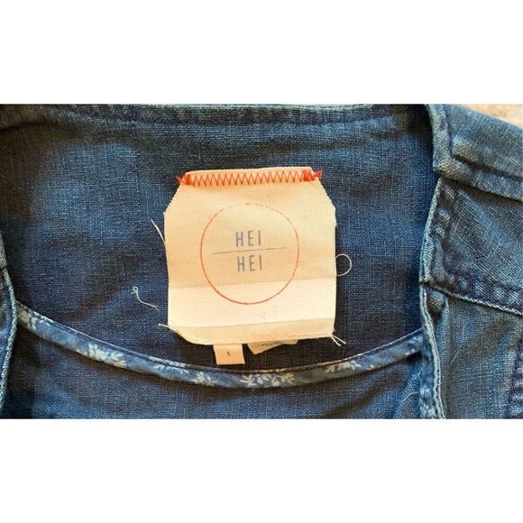 HEI HEI Anthropologie High Plains Chambray Anorak light denim OPEN jean JACKET - Picture 5 of 7